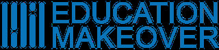Education Makeover logo with blue vertical bars and text in blue