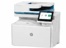 HP Color LaserJet Enterprise multifunction printer with 4.3-inch touchscreen display