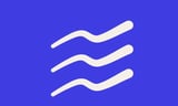Wave Bye icon — three white wavy lines on a vibrant blue background