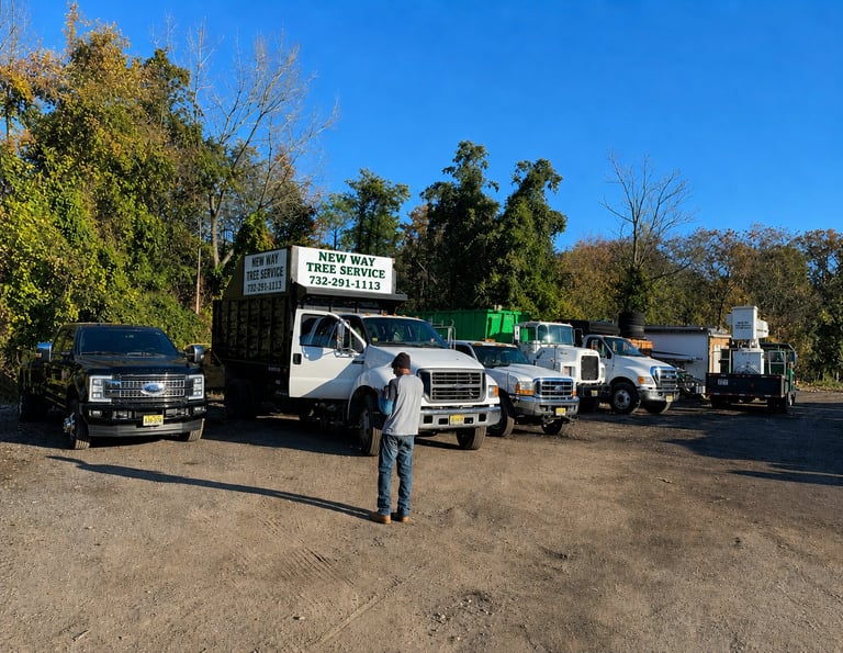 New Way Tree Service fleet of commercial trucks and equipment