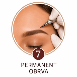 Permanent eyebrow microblading procedure showing a technician applying pigment to enhance eyebrow shape