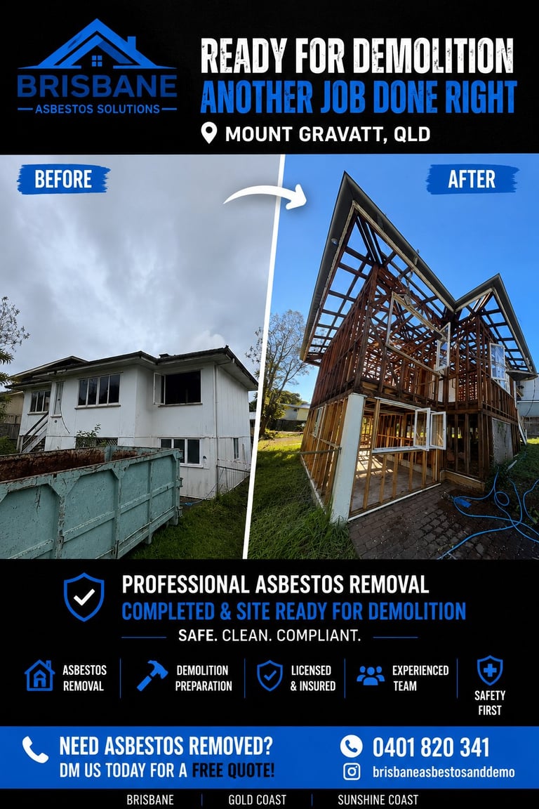 Before and after asbestos removal by Brisbane Asbestos Solutions in Mount Gravatt