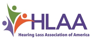 HLAA logo featuring colorful figures with text Hearing Loss Association of America