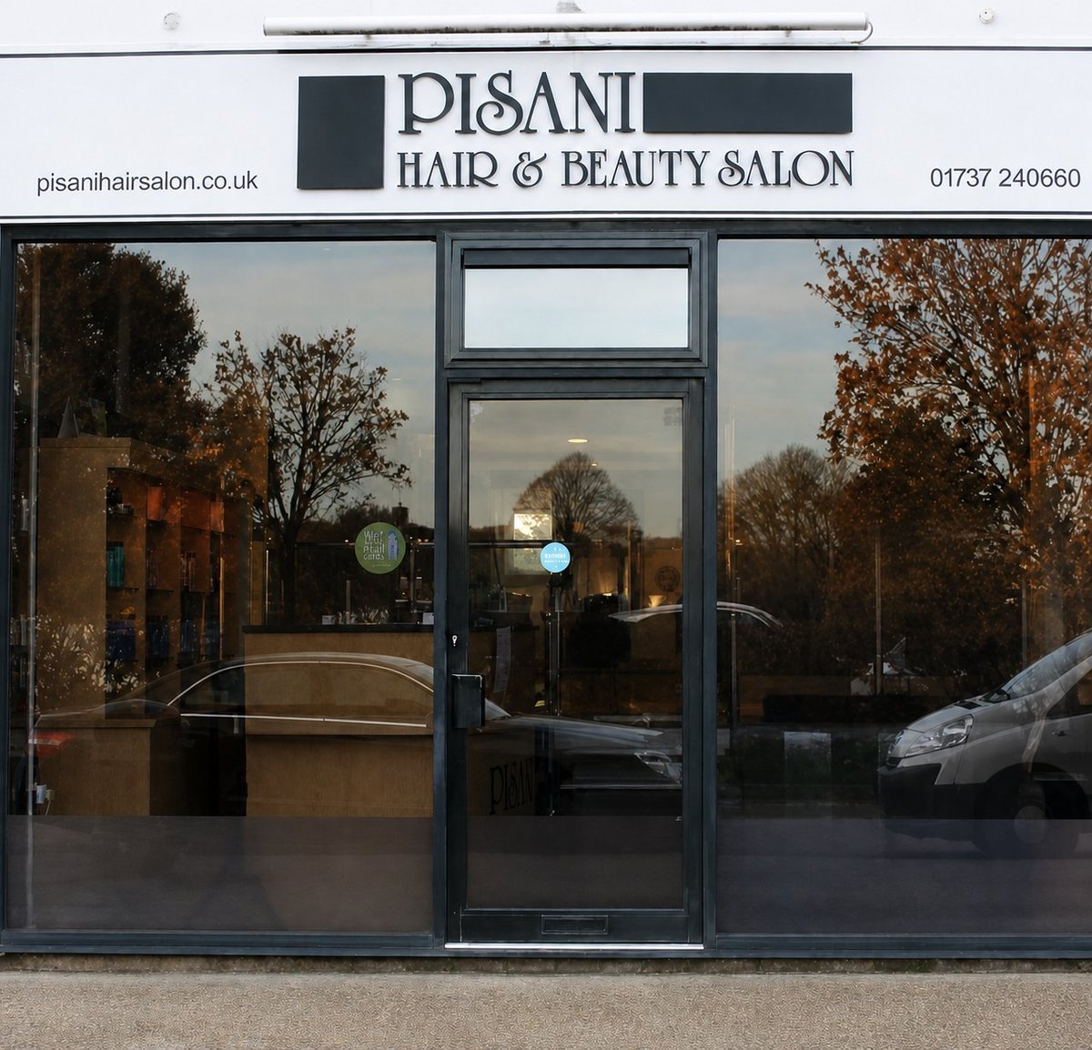 Exterior of Pisani Hair Salon, home of Be Rejuvenated in Reigate