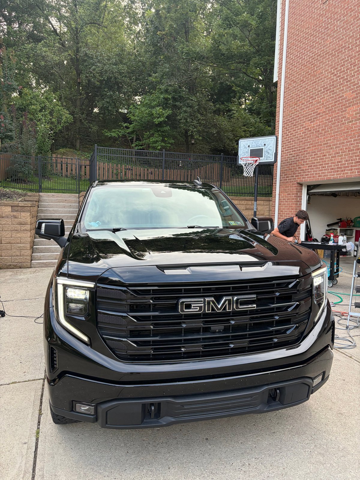 This showroom-fresh truck exterior with a spotless, glossy finish