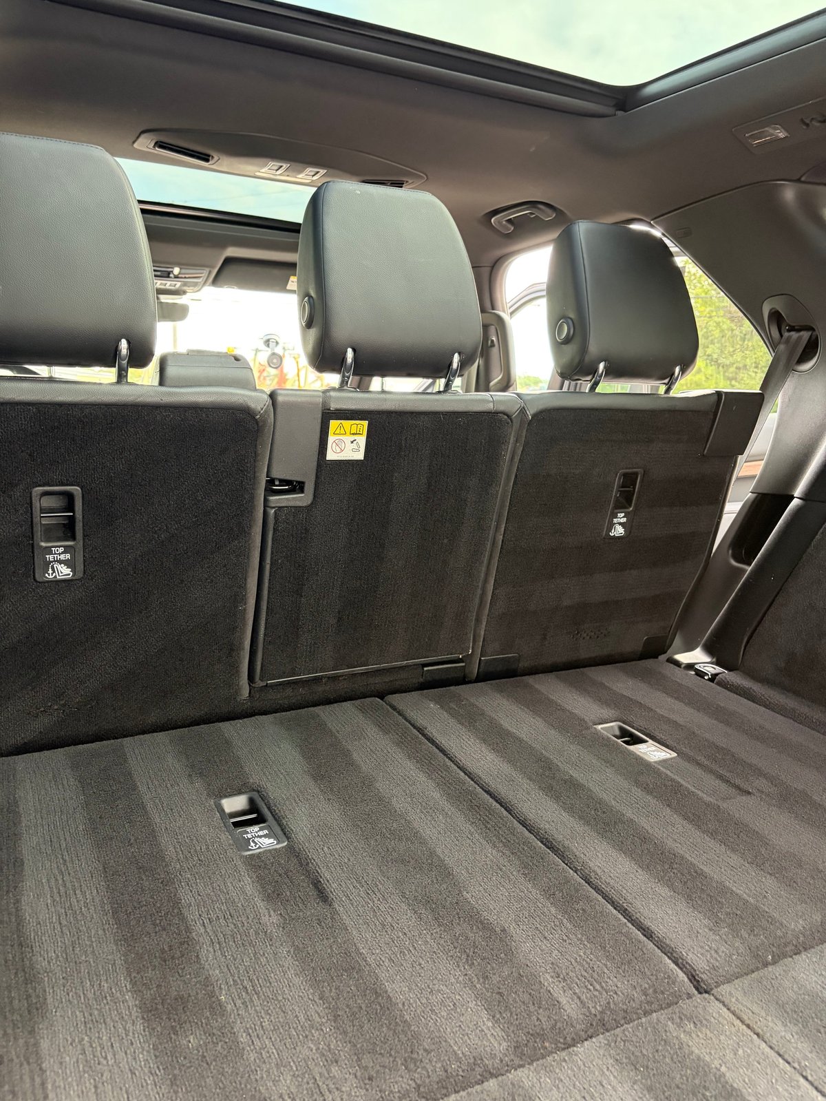 This new-looking cargo area with vacuumed carpet and crystal-clear glass