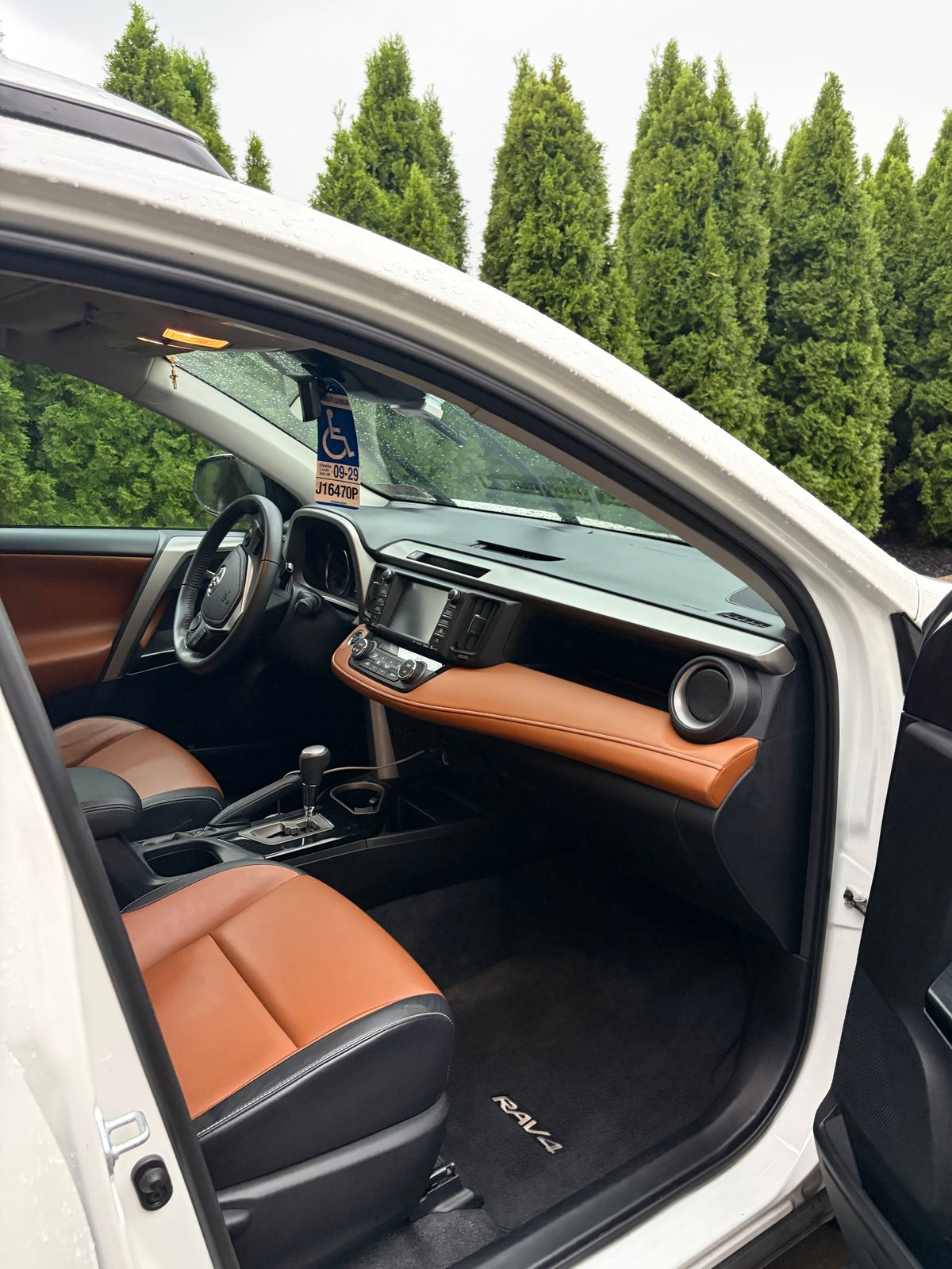 This new-looking interior with conditioned leather and a spotless dashboard