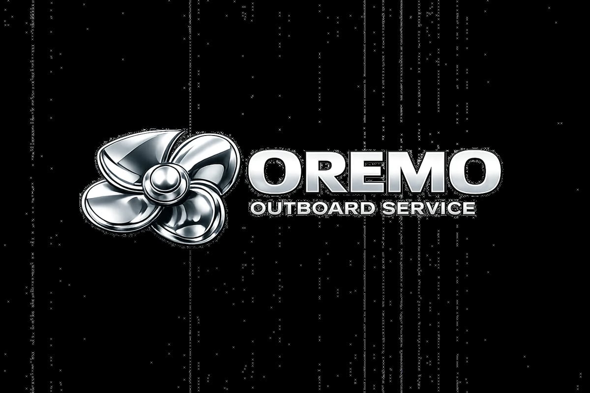 Oremo Outboard Service – logo med propeller