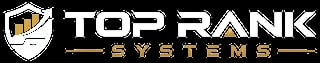 Top Rank Systems logo featuring a shield with bar chart icon and company name in white text