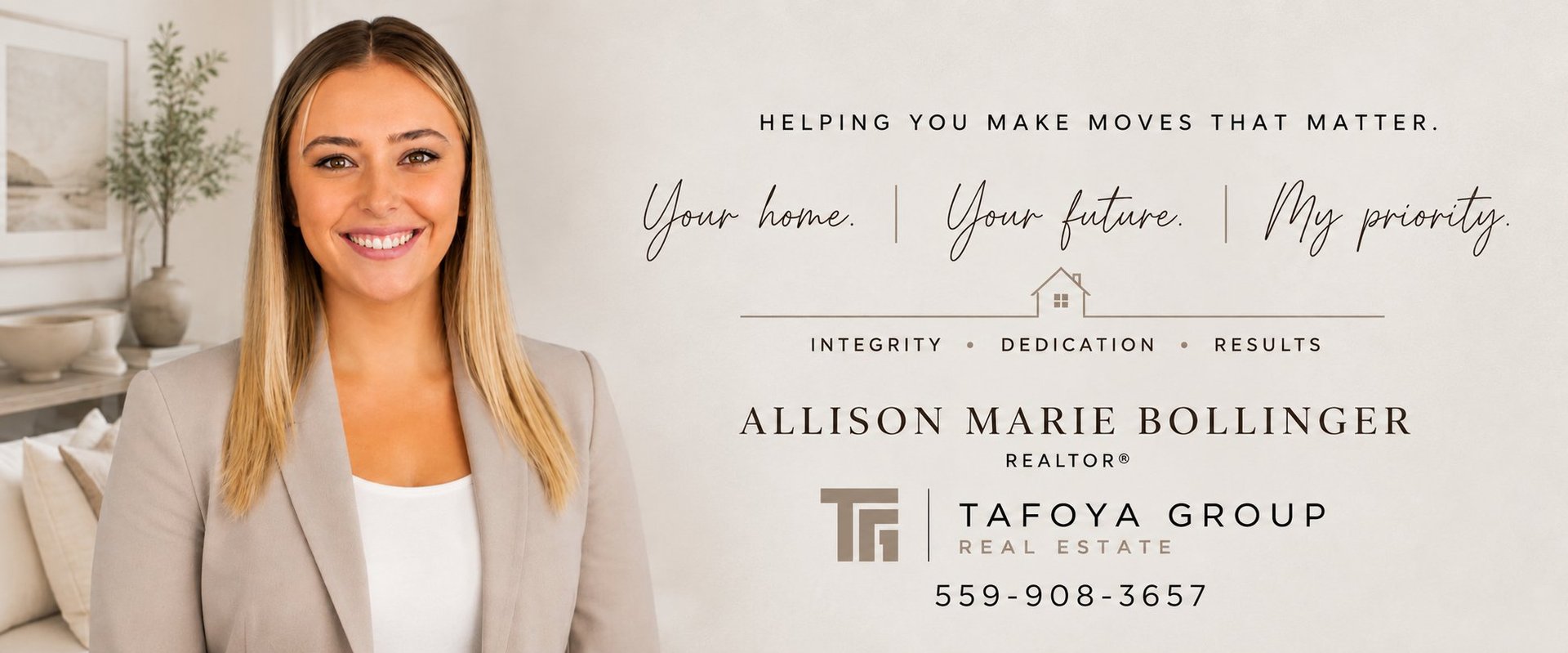 Allison Marie Bollinger, REALTOR® with Tafoya Group — ready to help your family
