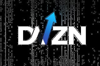 DVZN logo with upward-pointing blue arrow