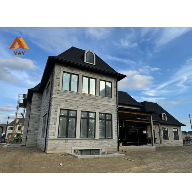 Modern Stone Home — Front Elevation