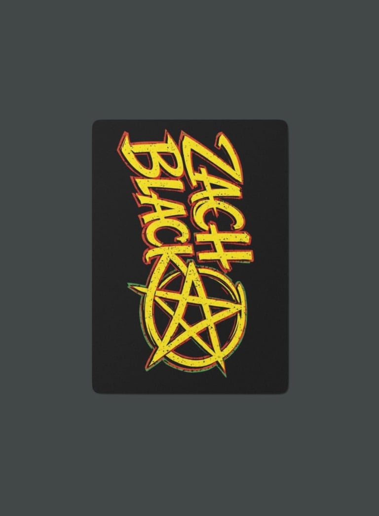 Black poster with yellow neon-style text reading ODIN and HACKING with a pentagram symbol below on a gray background