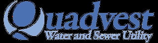 Quadwest Water and Sewer Utility logo with blue crescent and text