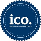 ICO Information Commissioner's Office logo - circular dark blue badge with white text