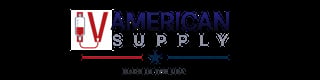 American IV Supply — red IV bag icon with American Supply lettering in red and blue