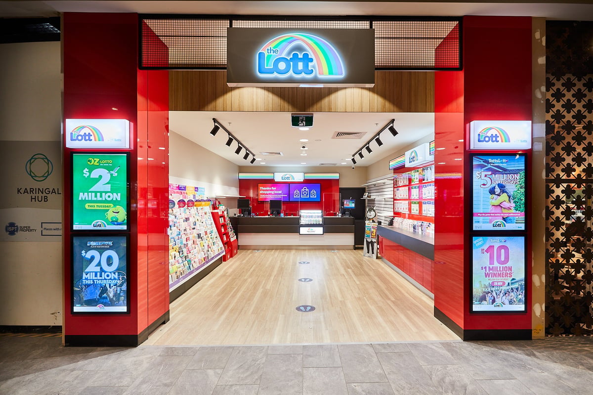 The Lott Karingal Hub: complete lottery shop fitting by JHB Shopfitters with joinery manufactured in Pakenham Victoria
