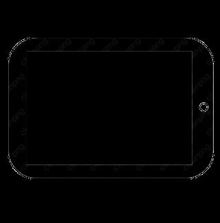 Silhouette of a tablet device with rounded corners and a dark screen