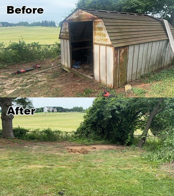 Old Shed Demolition — Before & After