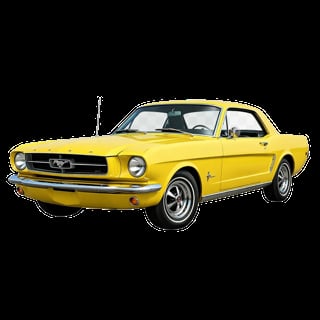 Yellow 1960s Ford Mustang classic car