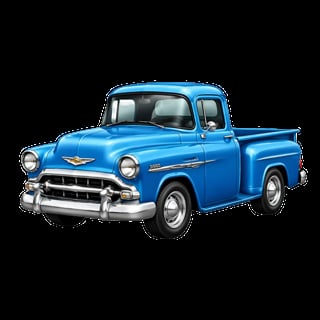 Blue vintage Chevrolet pickup truck from the 1950s
