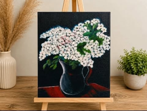 Flowers in a Vase — acrylic painting