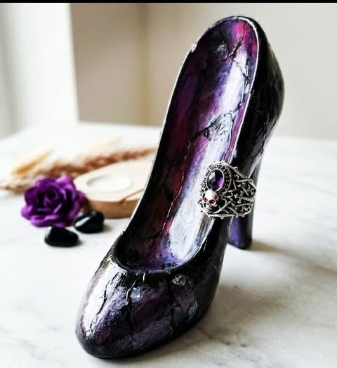 Gothic large ceramic shoe ring holder — decorative, artistic handcraft, one of a kind
