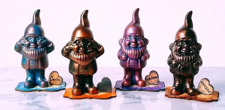 Unique Wrocław Gnomes — handcraft 13 cm — vintage / upcycling style