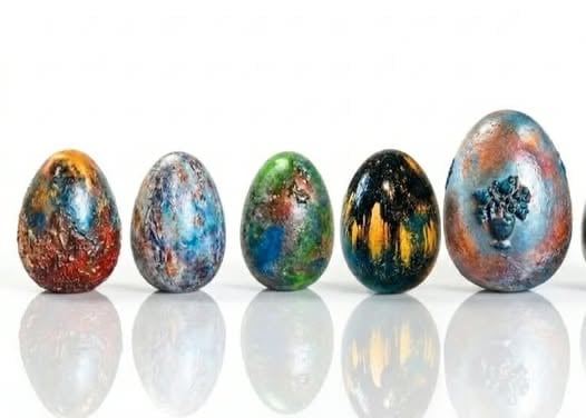 Artistic Fabergé-style eggs – year-round decoration (3 small pieces)