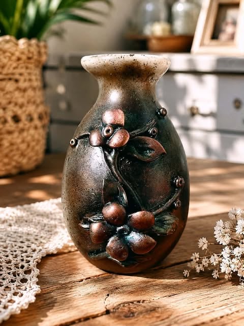 Unique vintage vases – hand-painted and decorated – English porcelain 80s/90s