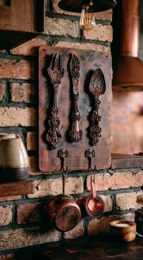 Unique vintage cutlery hook — gift for a chef or for the kitchen