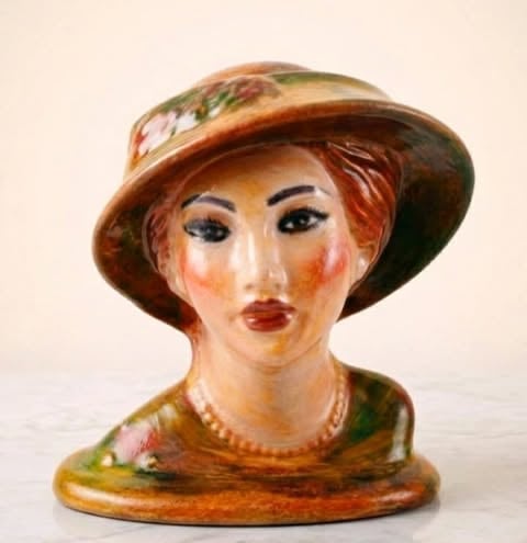 Vintage Italian Lady Bust — signed vintage figurine 70s/80s after restoration