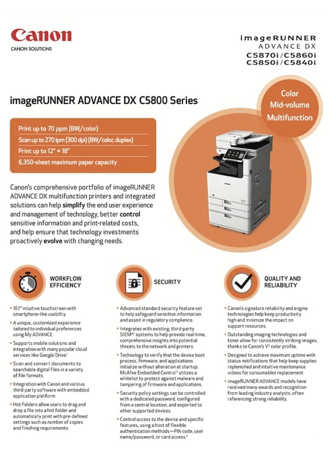 imageRUNNER C5800 Series