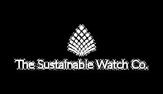The Sustainable Watch Co. logo with white geometric diamond pattern icon on black background