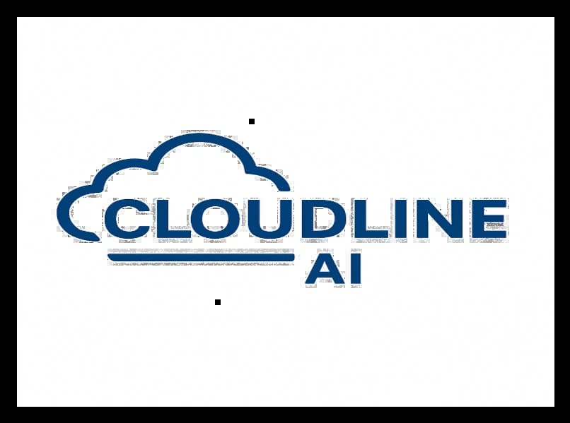 Cloudline AI logo featuring a blue cloud outline over the wordmark CLOUDLINE AI with an underline