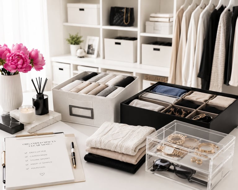 Organised walk-in closet