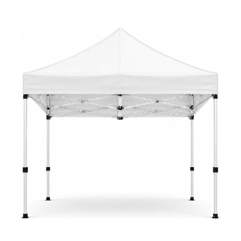 Carpa blanca de Moloshop con estructura plegable, vista completa