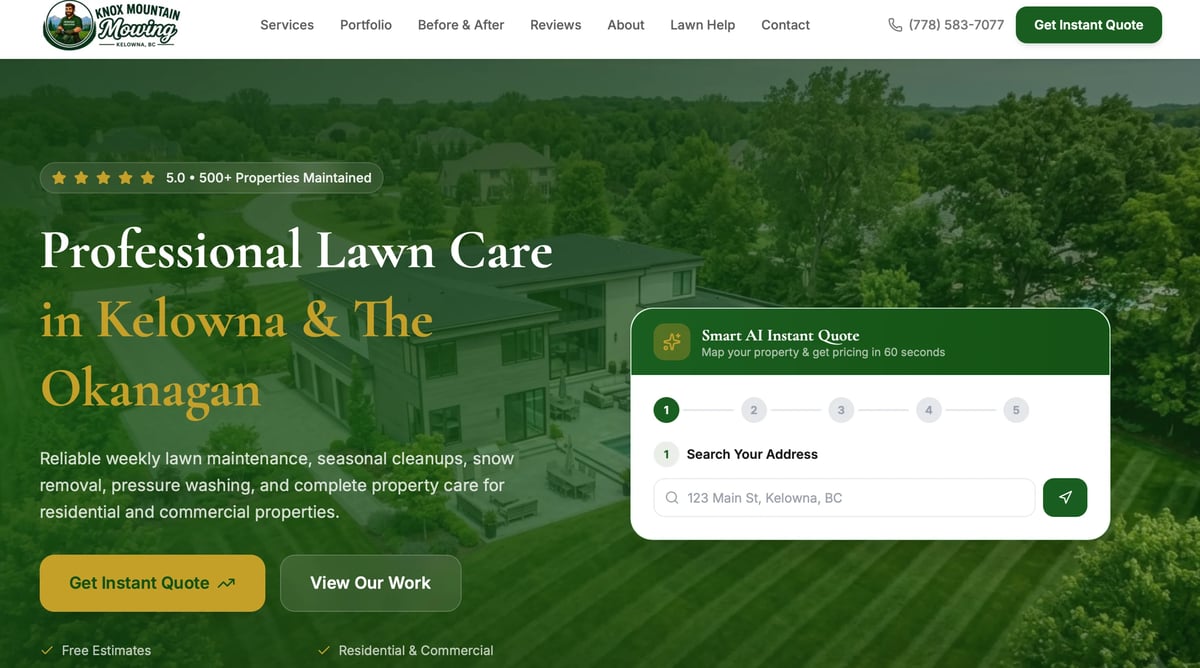 Lawn Care — custom website design by Peak Summit Sites