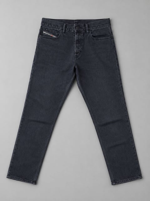 Pantalon Black Regular Fit Mid Waist Tapered Leg