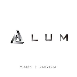 ALUM logo with geometric triangular design and text Vidrio y Aluminio below