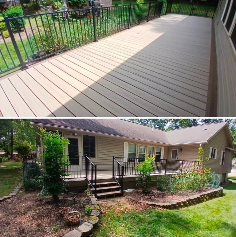 Composite Deck & Stone Borders