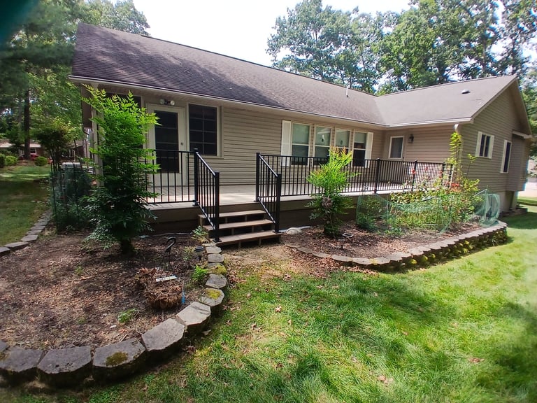 Wraparound Deck with Landscaped Beds