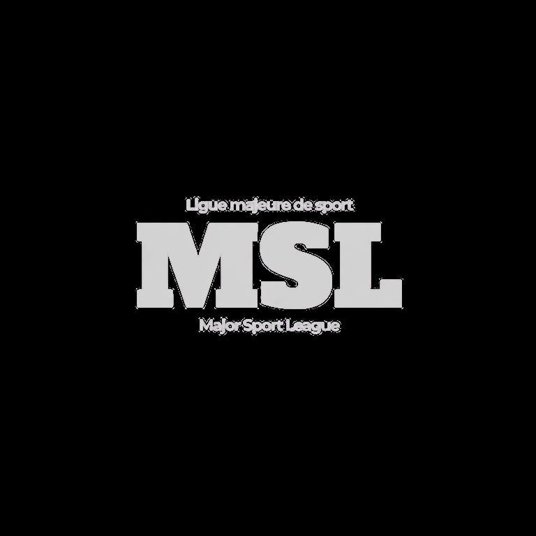 MSL logo with French text Ligue majeure de sport and English Major Sport League on black background