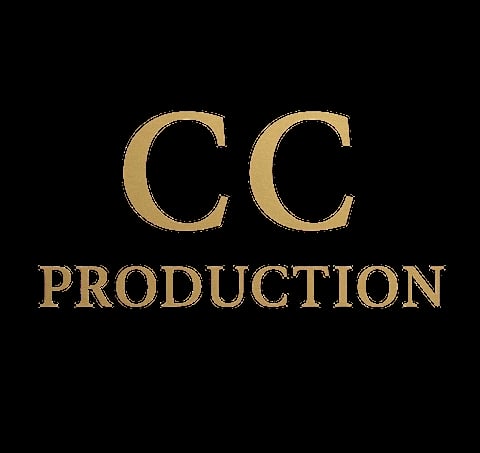 CC Production logo in gold letters on black background