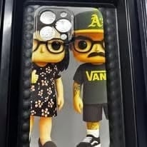 Custom printed phone case with a character design