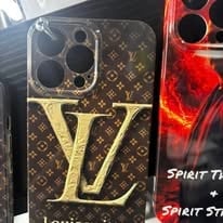 Custom printed phone case with monogram pattern