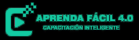 Aprenda Fácil 4.0 - Capacitación Inteligente, logo oficial con botón de play turquesa y diseño pixelado