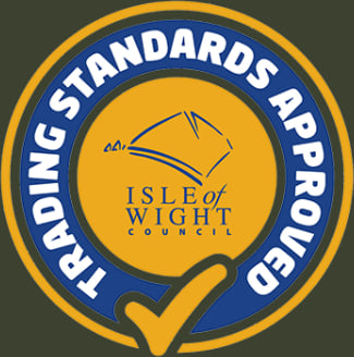 Trading Standards Approved logo with Isle of Wight Council badge