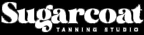 Sugarcoat Tanning Studio logo in white text on black background