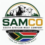 SAMCO South African Meat Company logo with elephant, springbok, and South African flag elements in circular design